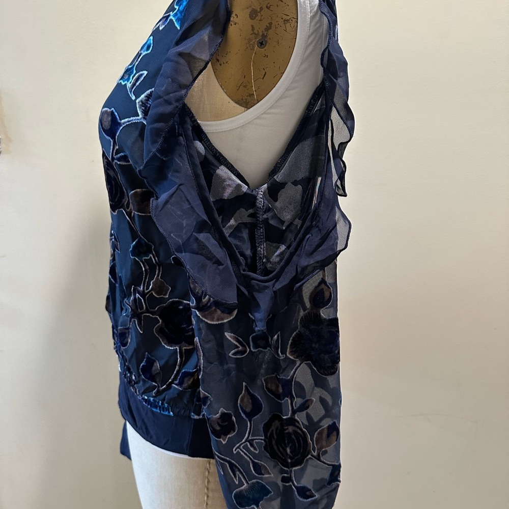 Band of Gypsies Black Ruffled Flutter Sleeve Bodysuit - Picture 2 of 14